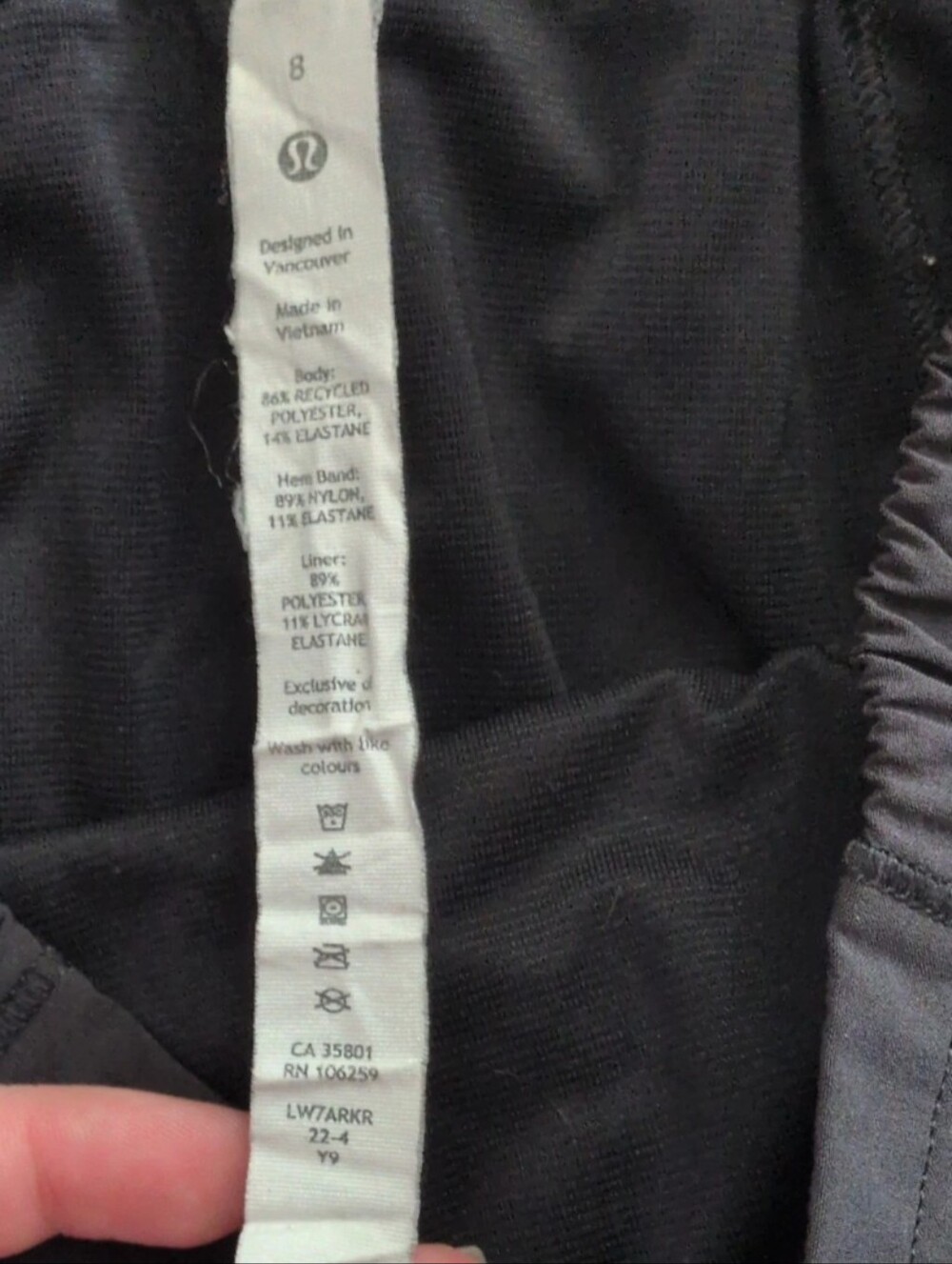 Lululemon Black Lined Hotty Hot Short II - 2.5" - 8 - Picture 2 of 7